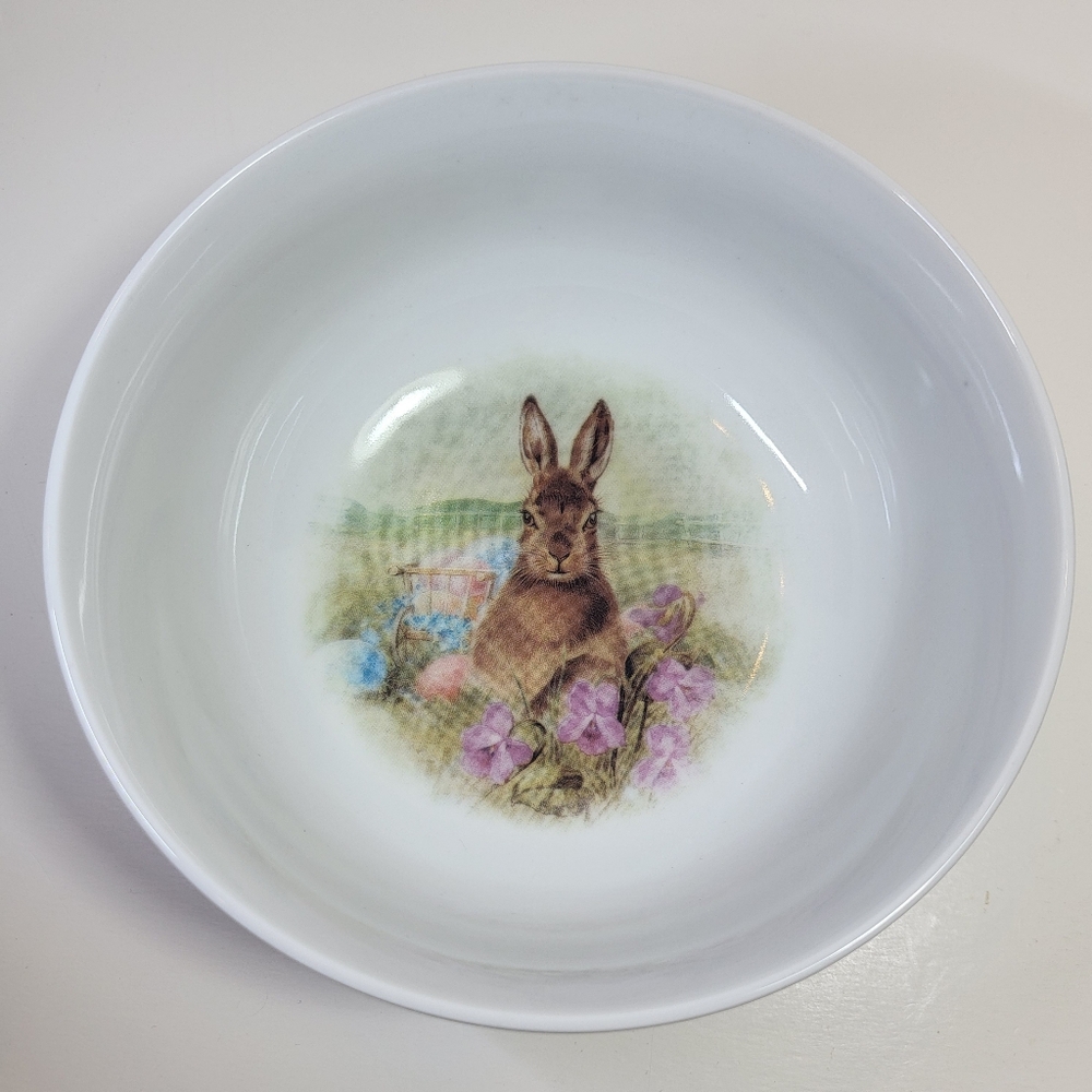 Pottery Barn Meadow Bunny BOWL Easter Rabbit Upright Cereal Soup 5.625" NWT - Picture 8 of 8